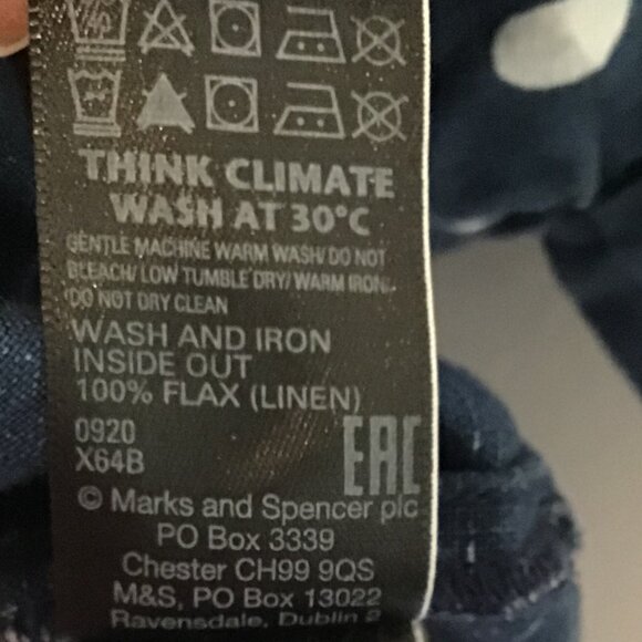 Marks & Spencer Pure Linen Polka Dot Shirt  Size 18 - Picture 14 of 14